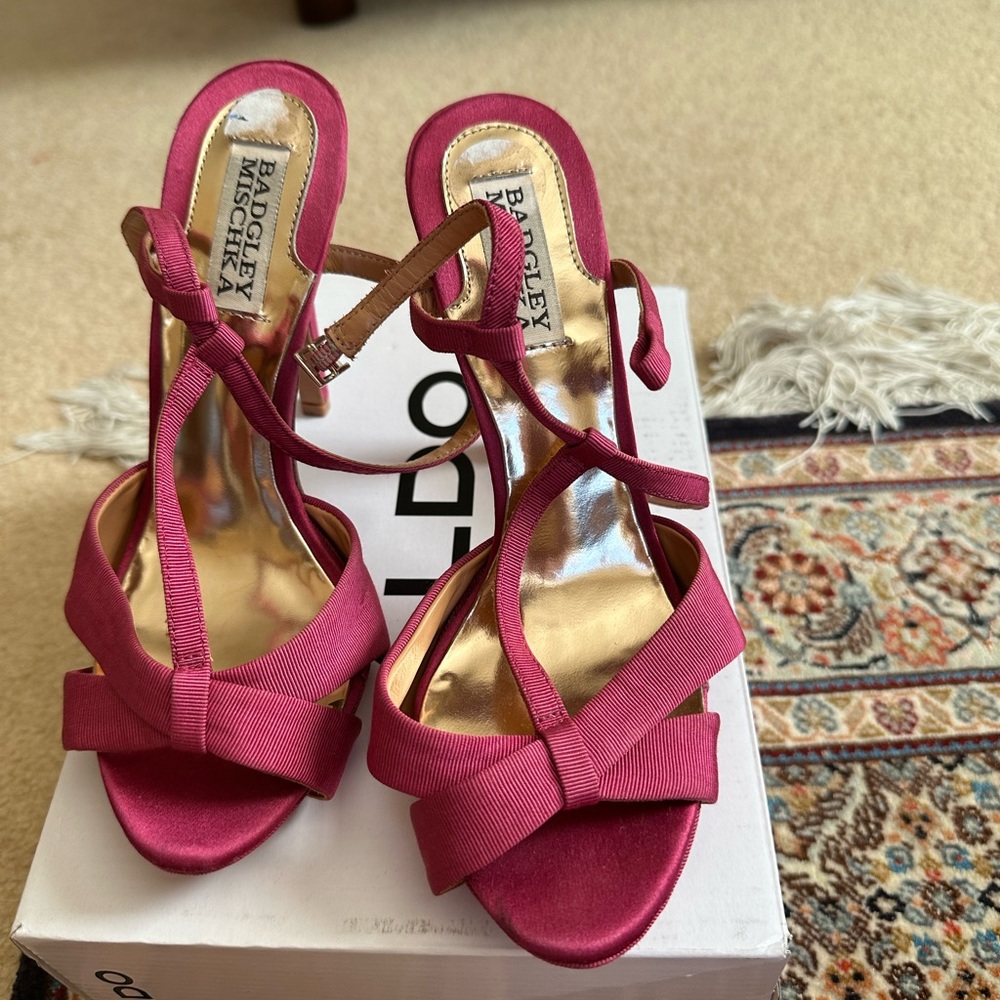 Women pink heel shoe